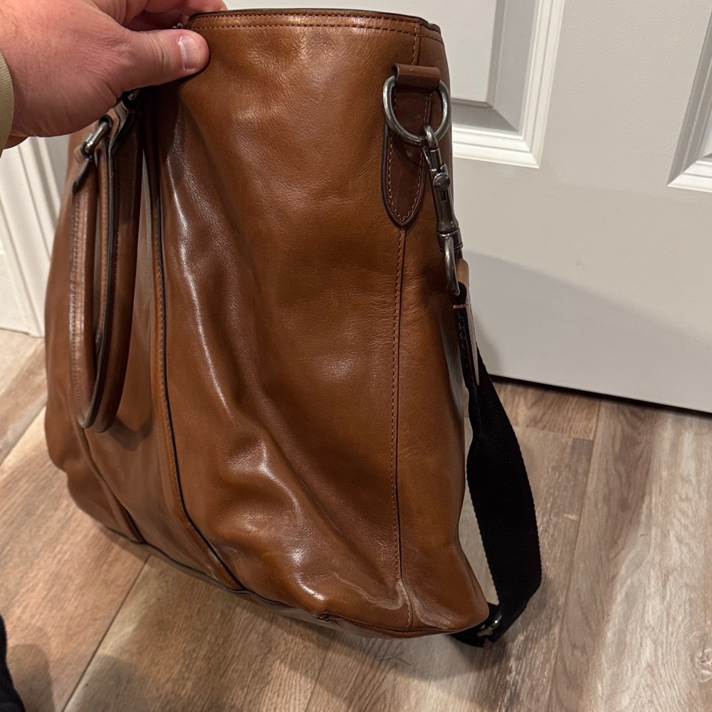 Coach Tan Leather Men's Briefcase - Picture 3 of 6